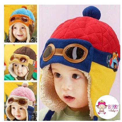 YooBerry Korean Pilot Hat Topi Pilot Bayi Anak Berry Mart