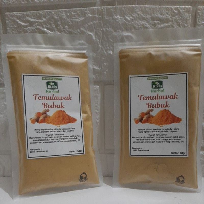 bubuk temulawak herbal temulawak bubuk asli obat herbal anosmia obat anosmia netto 50 gram