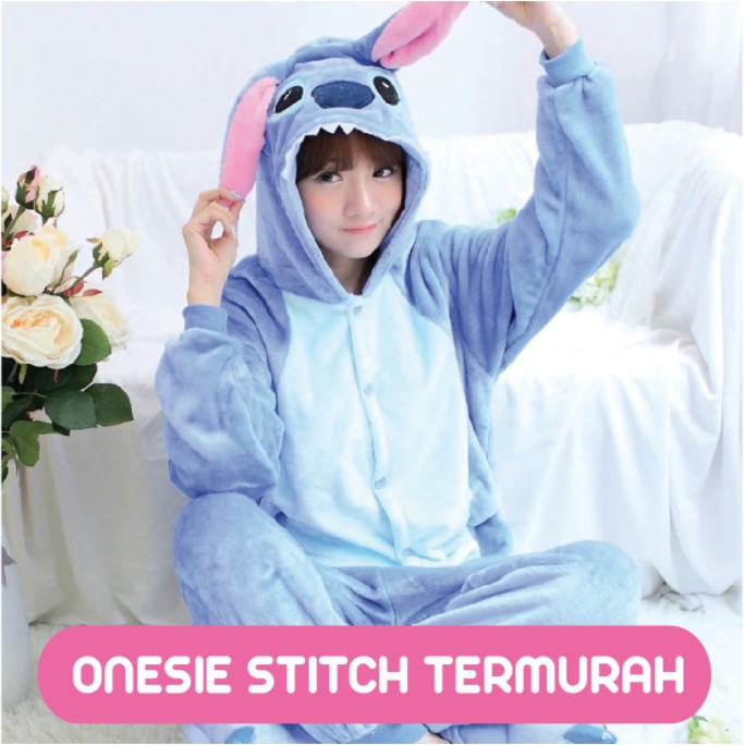 KOSTUM KIGURUMI ONESIE BAJU PIYAMA STITCH DEWASA