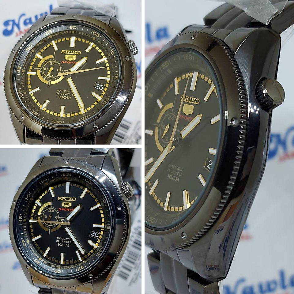 Seiko 5 Sports SSA071K1 Automatic Full Black - Jam Tangan Pria SSA071