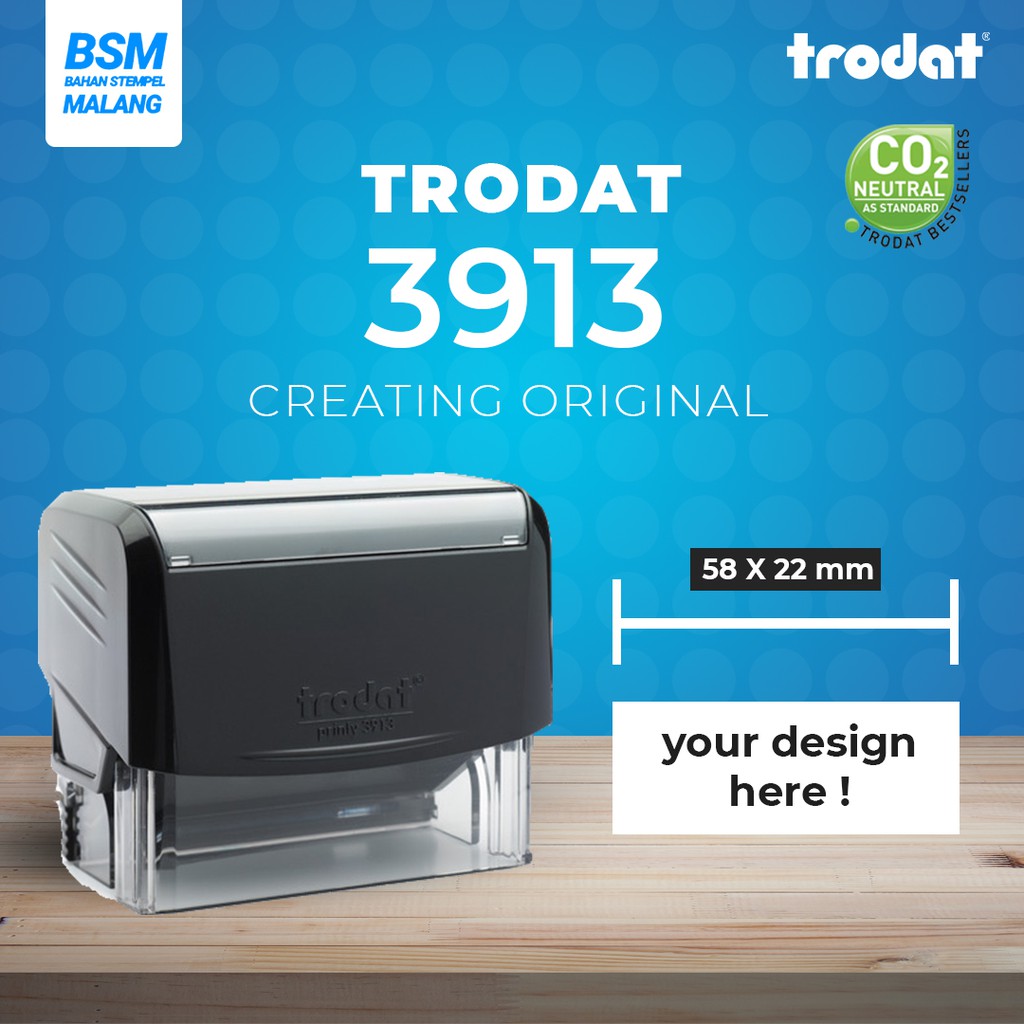 

Gagang Stempel Trodat 3913 - Ukuran Area Stempel 58 x 22 mm - Bahan Stempel Malang