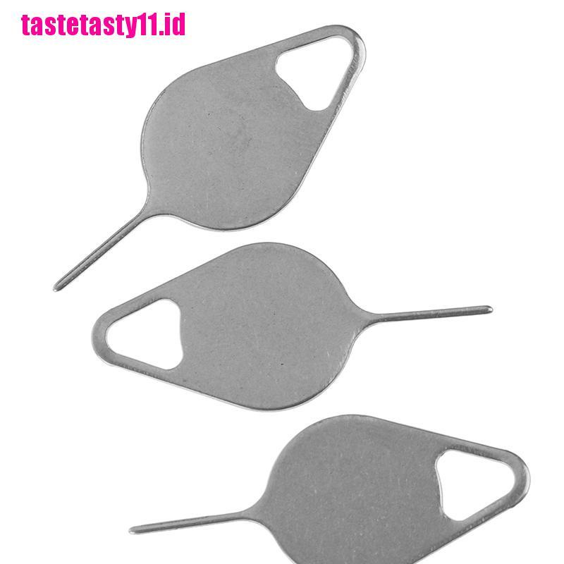 3pcs / set Jarum Pin Kunci Eject Pembuka Tray Sim Card Bahan Stainless Steel