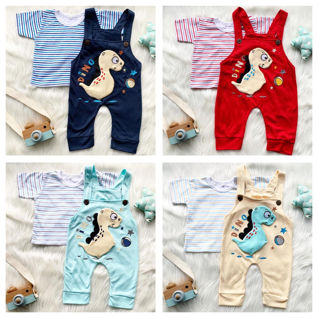 RENKIDSWEAR baju kodok anak setelan overall PLAYFULL DINO roller coaster bear (1-3 tahun)