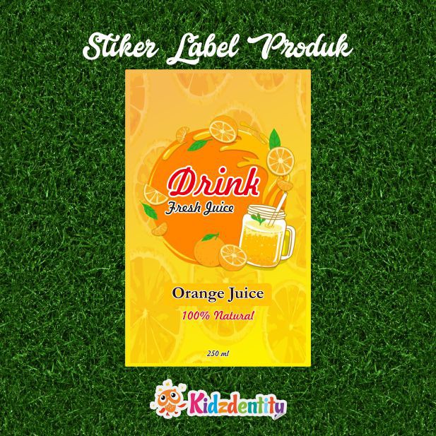 

STIKER LABEL PRODUK PERSEGI PANJANG "DRINK JUICE