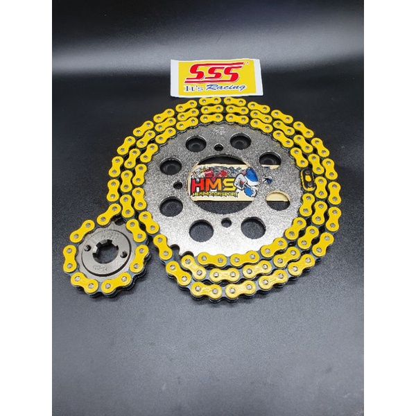 Gir gear Set SSS 415 Tipis Rx King,Jupiter Z,Vega, Vega R New,Jupiter MX, Jupiter MX New Rantai Gold-4