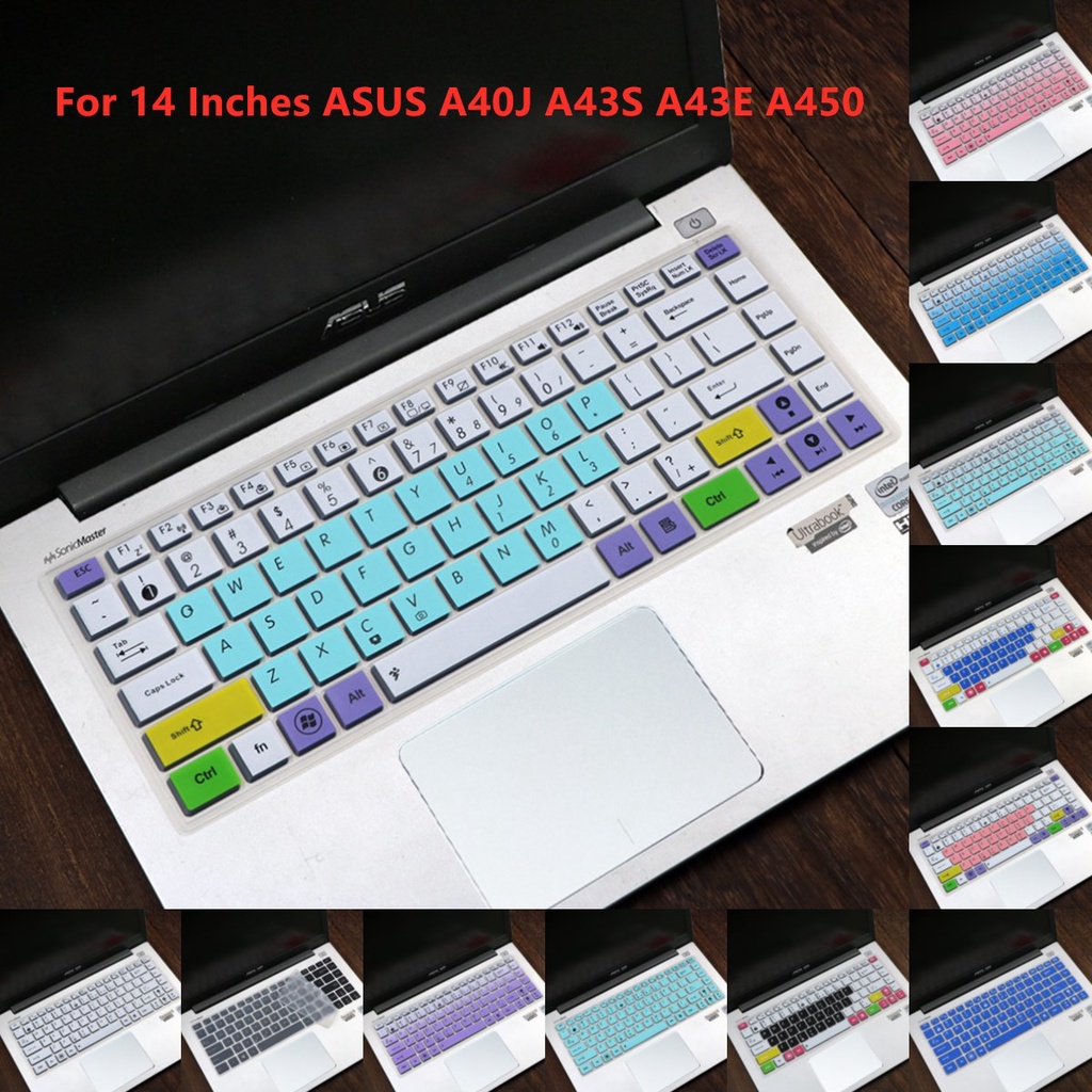 Cover Pelindung Keyboard Laptop Bahan Silikon Ultra Tipis Untuk Asus A40J A43S A43E A450 14 Inci