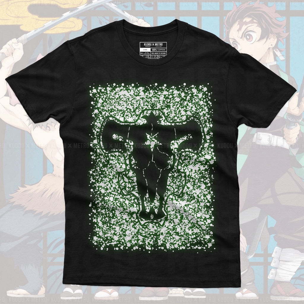 Kaos Blackbull Black Clover Splash Glow in the Dark Anime Manga Premium Unisex