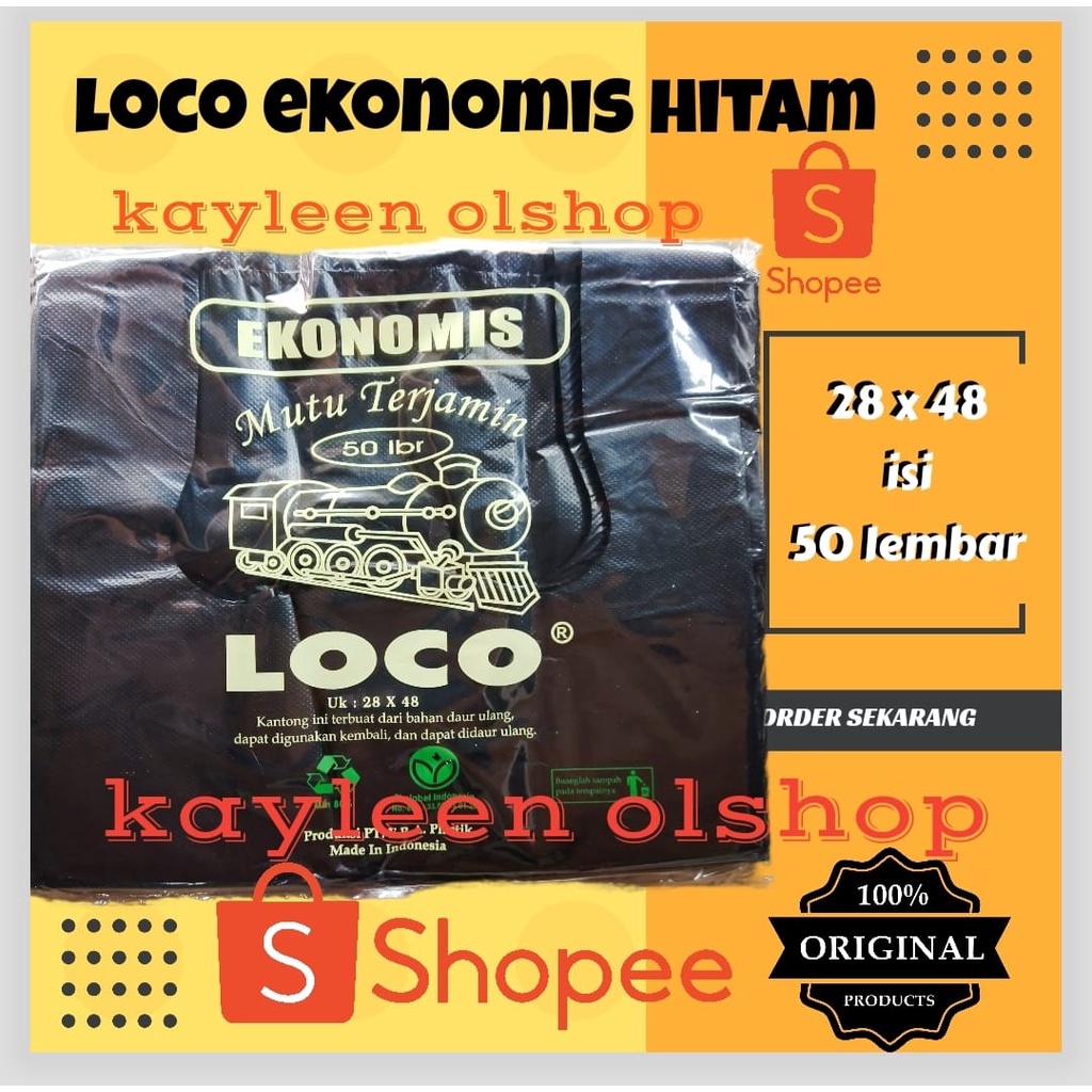 KANTONG KRESEK LOCO EKO HITAM 28 @50lembar