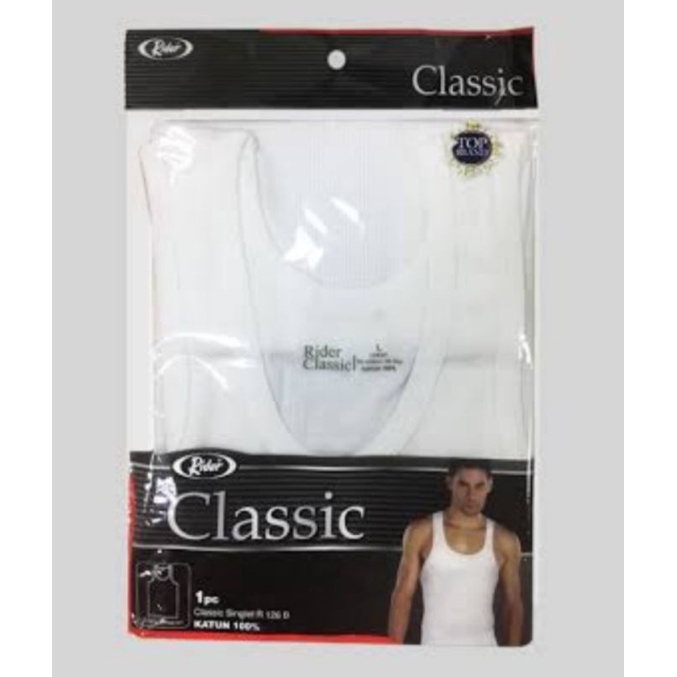 Singlet RIDER R126B Classic Putih ORIGINAL 100%