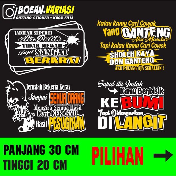 Promo Terlaris Sticker Kaca Mobil Sticker keren sticker Kata kata