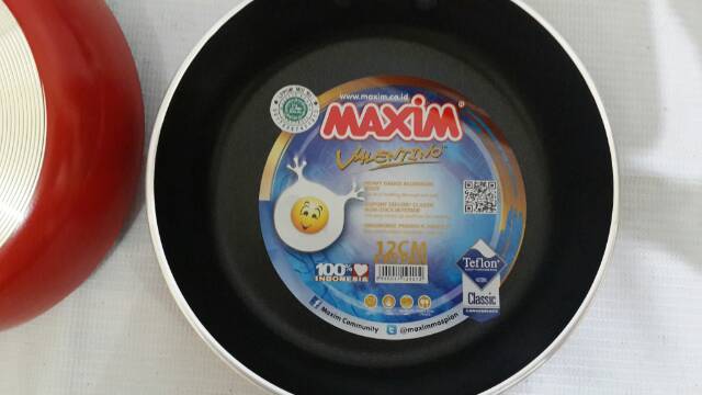 Maxim valentino fry pan non stick 12cm - 12  cm wajan penggorengan teflon ceplok telor