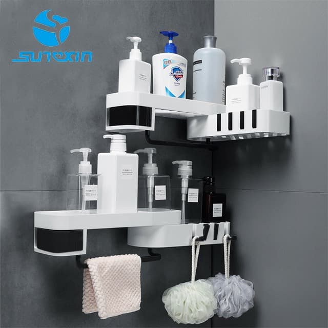 Rak Kamar Mandi Rak Sudut Putar Rak Sabun Rak Tempel Rak Toilet Rak Dinding Tempat Sabun CS874