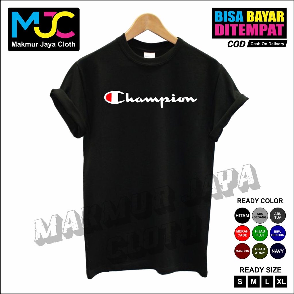 Kaos Tshirt Baju Pria Combed 30s Distro CHAMPION - PREMIUM BRAND Kaos Pria Wanita Cowok Cewek Murah 