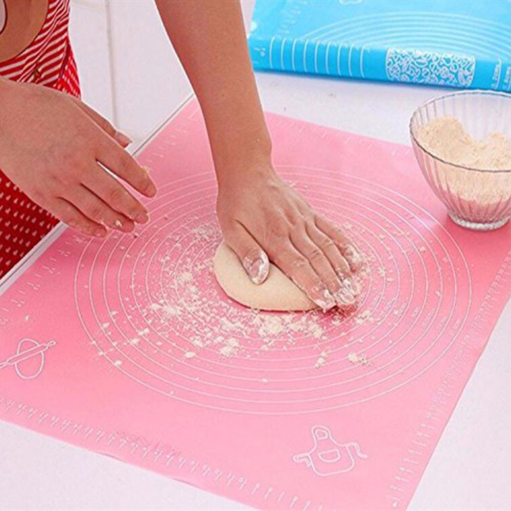 Alas Rolling Adonan Kue Tidak Lengket Tahan Suhu Tinggi Bahan Silikon Ukuran 26x29cm Untuk Dapur