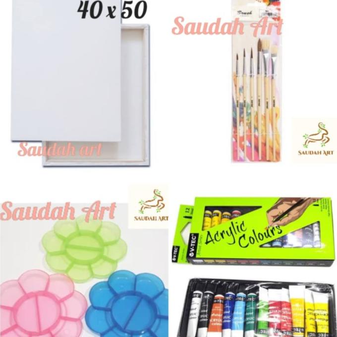 

Paket Kanvas Lukis (Kanvas 40X50,Kuas,Palet,Cat Akrilik)
