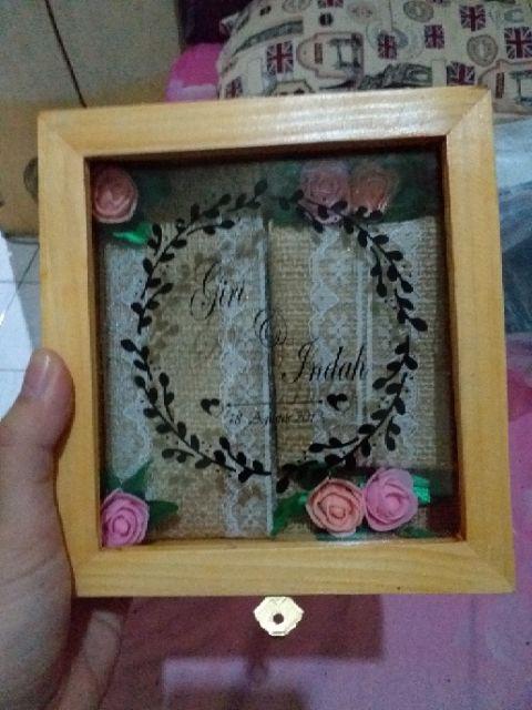 Kotak Mahar 2 Perhiasan Berbahan Kayu Palet