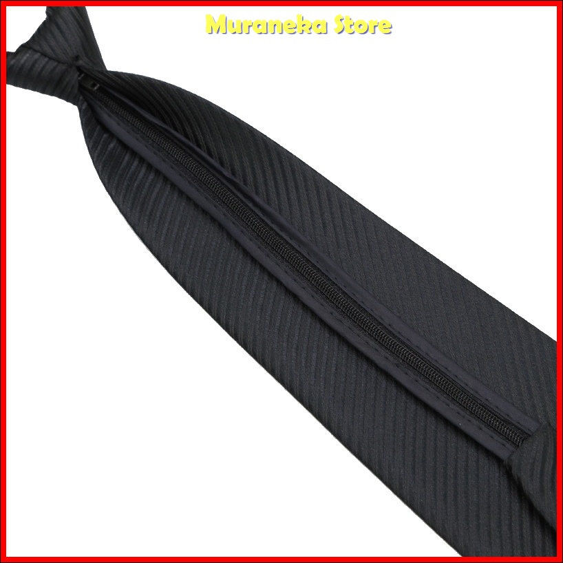 Dasi Pria Instan Resleting Garis Salur Instant Langsung Siap Pakai Jadi Otomatis Hitam Zipper Formal Merah Warna Biru SIlver tie Necktie Praktis Velcro Remaja Polos Wisuda Seragam Kerja Kantor Pengantin Set Resmi Mewah Simpel Slim Wedding Premium Inch cm