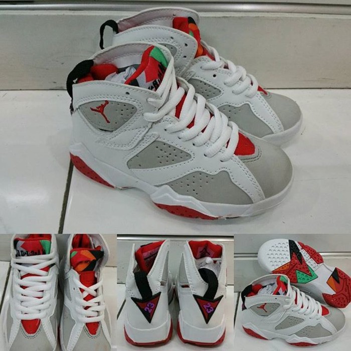 Sepatu Anak Air Jordan 7 Kids Hare 2015 White Grey Red Putih Abu Merah turun harga 14 25