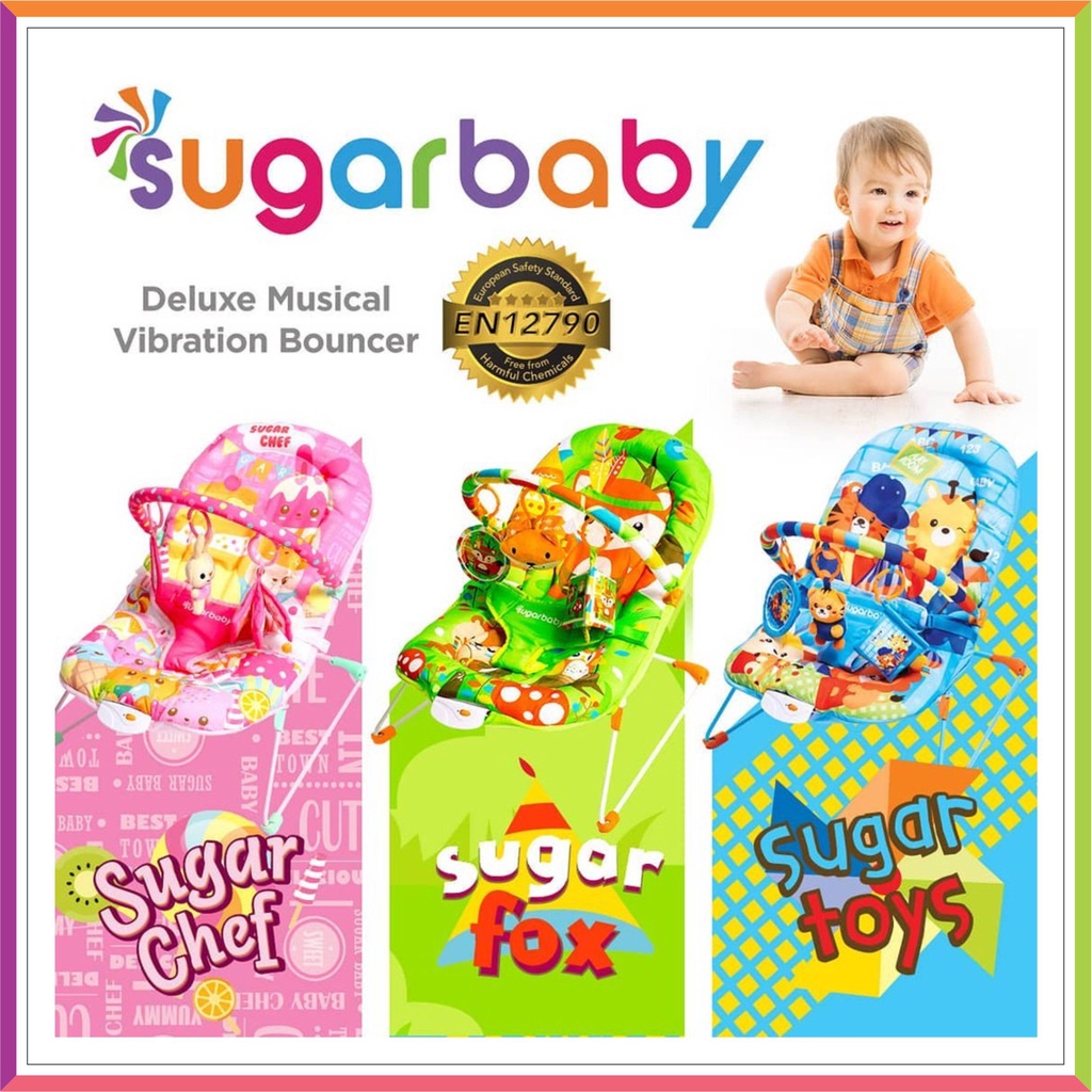 SUGAR BABY BOUNCER DELUXE MUSICAL VIBRATION | SUGARBABY BOUNCER ( FREE BUBBLE WRAP )