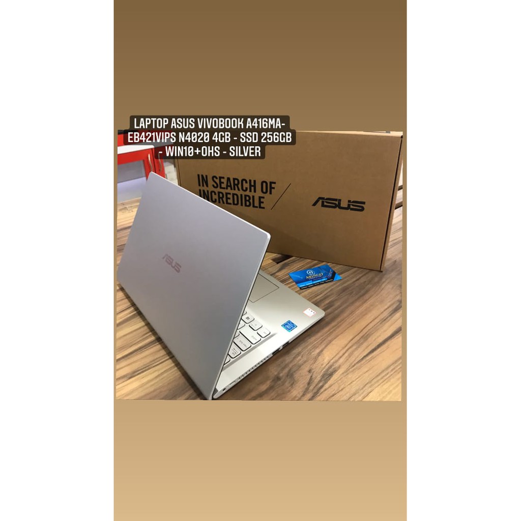 Laptop Asus VIVOBOOK A416MA-EB421VIPS N4020 4GB - SSD 256GB - WIN10+OHS - SILVER