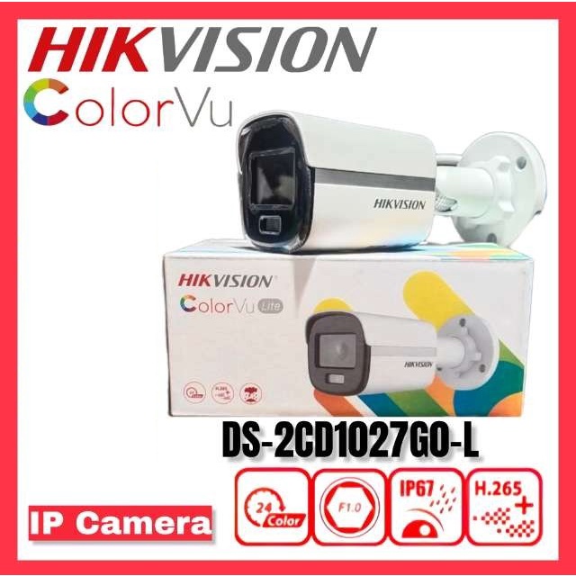 IP CAMERA HIKVISION 2MP COLORVU OUTDOOR DS-2CD1027G0-L H.265