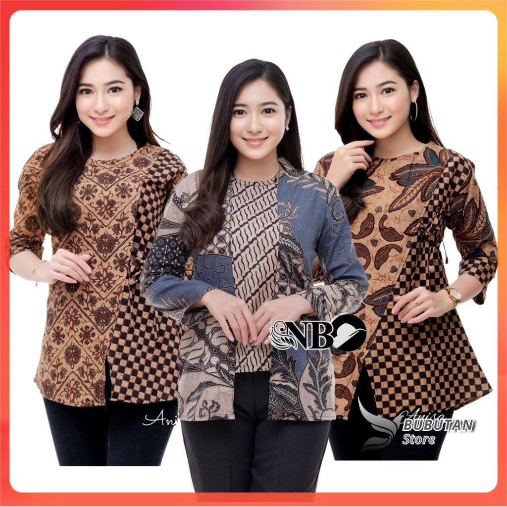 tey-17 Batik wanita ASJ SA HRB026 Kenongo Kemeja Tosca Pendek bubutan.store 2023