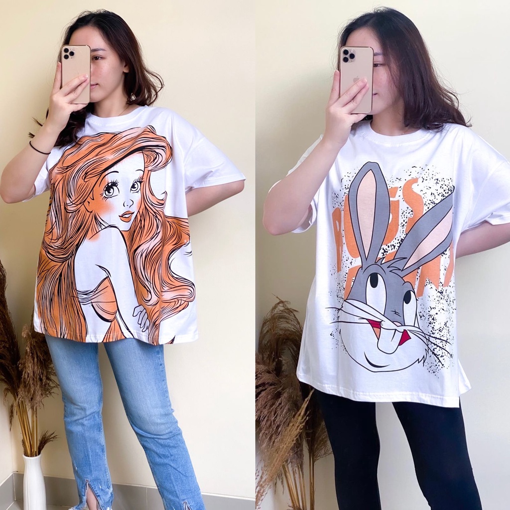 Kaos Wanita Bigsize ld 120 Ukuran XXXL Atasan Wanita Jumbo Motif Lucu