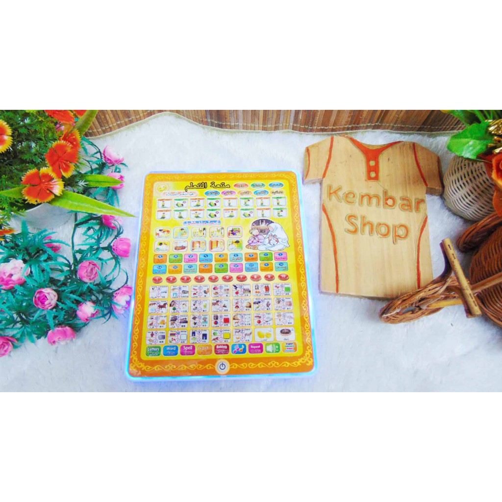 Tablet 4 BHS Kado Ulang Tahun Playpad Tablet Mainan Edukasi Anak Muslim BARU 4 bahasa
