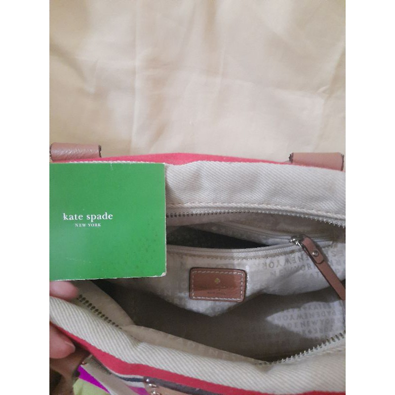 tas kate spade stripe pink original