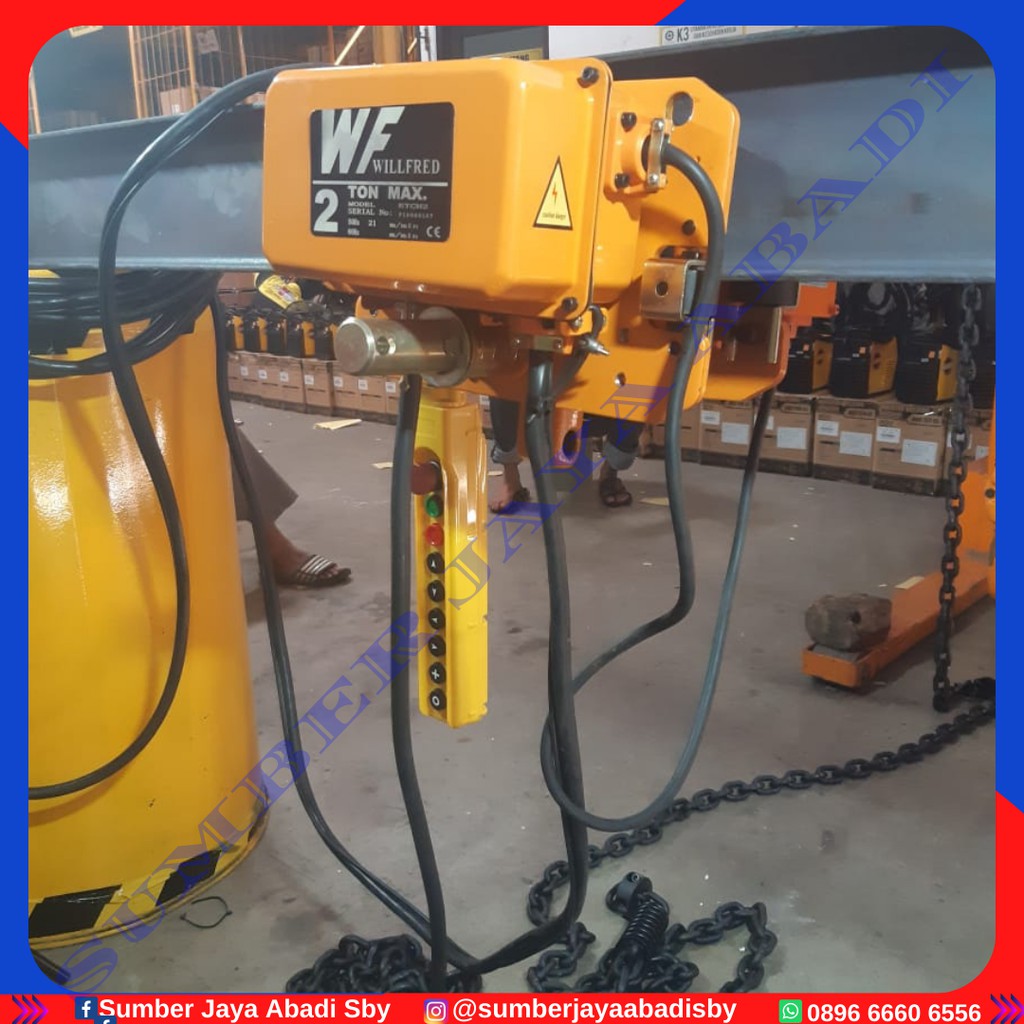 WILLFRED ELECTRIC TROLLEY 2TON  3PHASE 380V FOR CHAIN HOIST 2TON  WITH HOOK