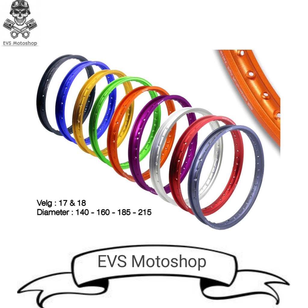 Velg motor sandblast kulit jeruk Scarlet Racing Original ring 17 160 215 pelek set Depan Belakang Be