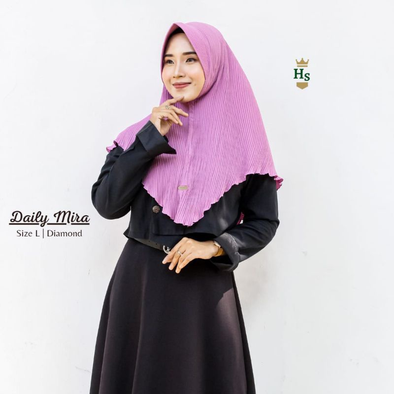 Jilbab simpel pet plisket Daily Mira jeblus plisket pet bergo pet plisket