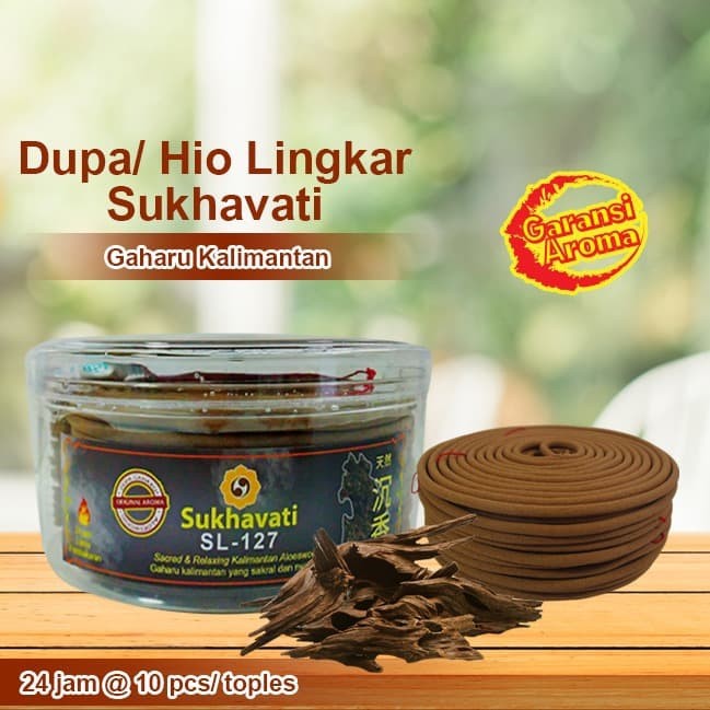 Dupa/ Hio Lingkar Sukhavati Gaharu Kalimantan 24 jam @ 10 pcs/ toples