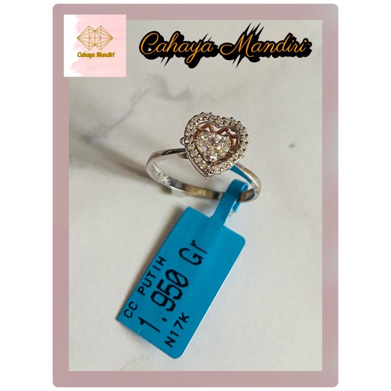 Cincin dancing stone ivan gunawan emas kadar 750 (17K) Berat +/- 2,0 gram