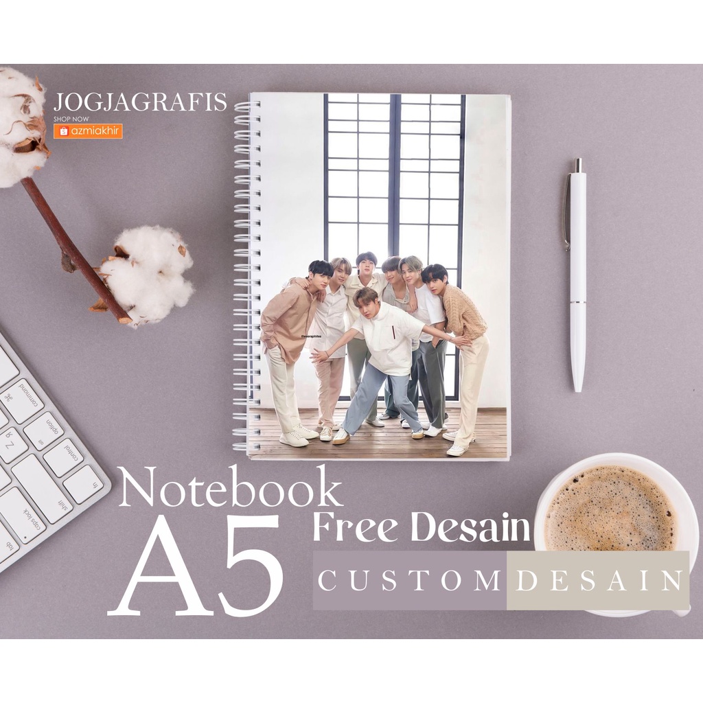 

Notebook Blocknote A5 Custom Desain / Notebook KPOP / Notebook BTS / Buku OLSHOP / BUKU TULIS CUSTOM [ tanpa minimal order ]