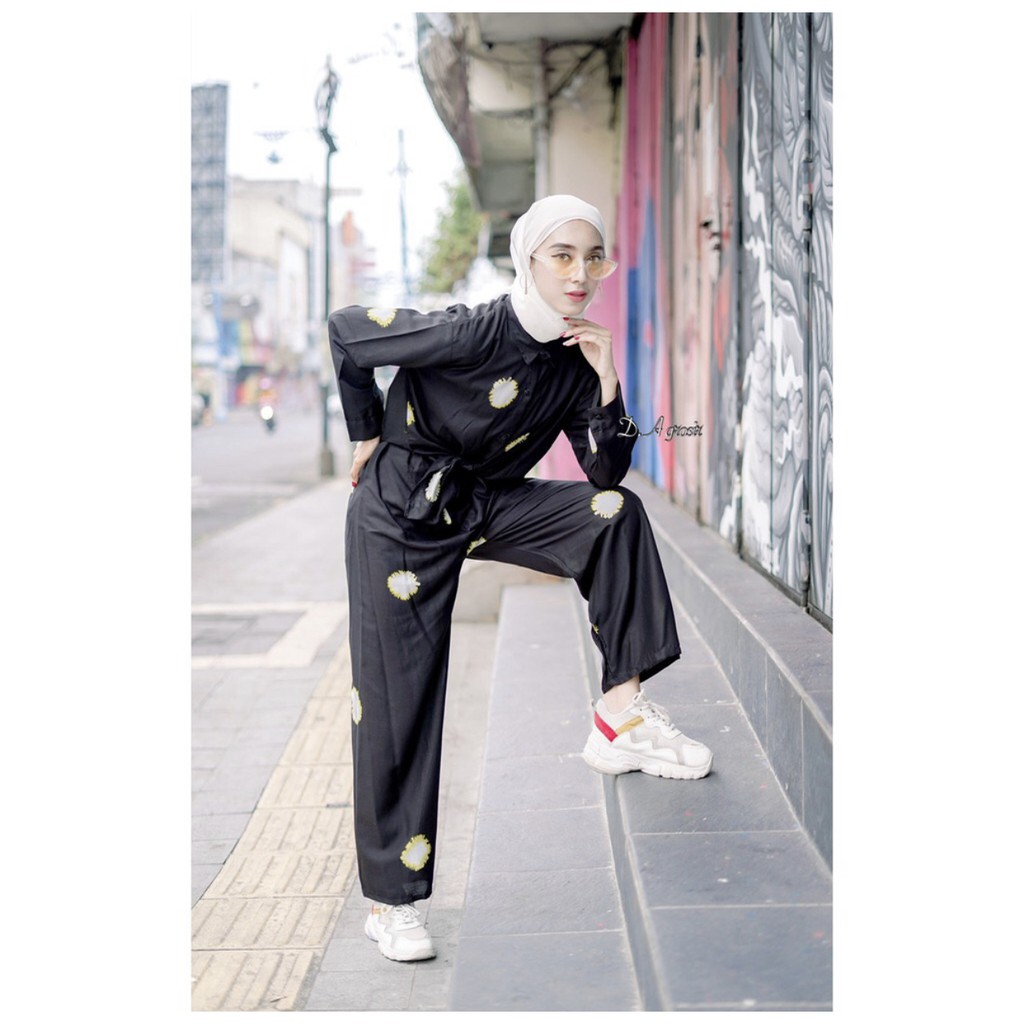 GALISA LONG ONE SET-SIBORI HITAM SET