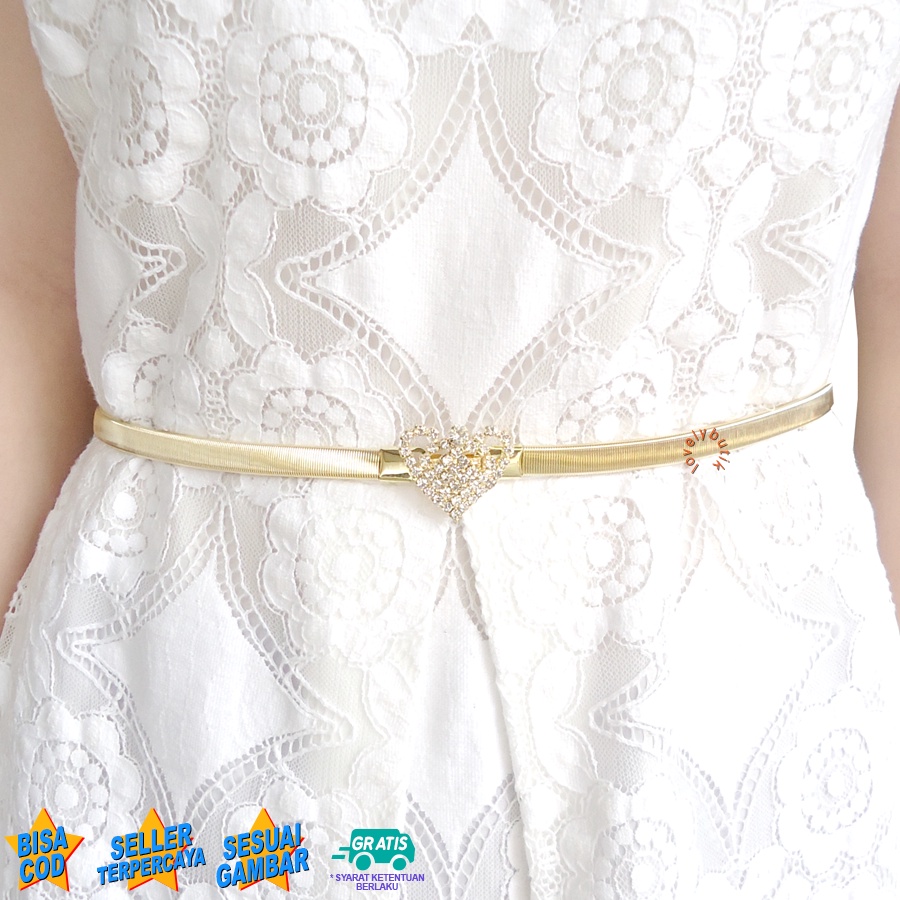 Lovelybutik - Stretch Spring Belt  Ikat Pinggang Wanita Lov3 Gesper Stretch Spring Tali Pinggang Elastis