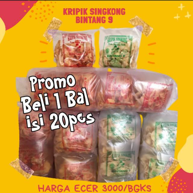 PROMO Keripik Singkong Madura Bintang 9 (1Bal Isi 20pcs ...