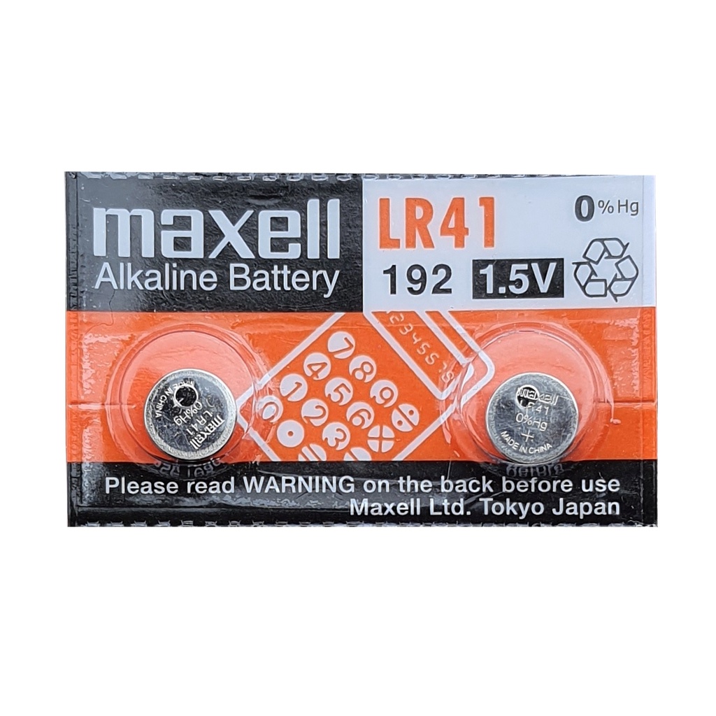 Maxell LR41 Original Battery 192 92A LR736 AG3 Baterai Asli Jam Kalkulator Termometer Dll