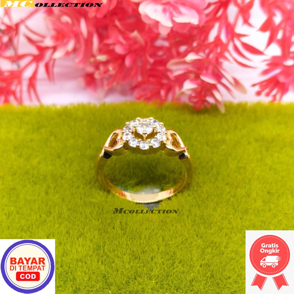 Cincin Titanium Asli 2 Gram Emas / Cincin Wanita Dewasa Terbaru 2022 Anti Kara t/ Cincin Xuping Cewe