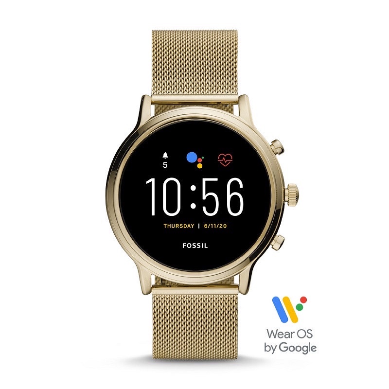 jam tangan fossil gen 5 smartwatch gold mesh strap FTW6064