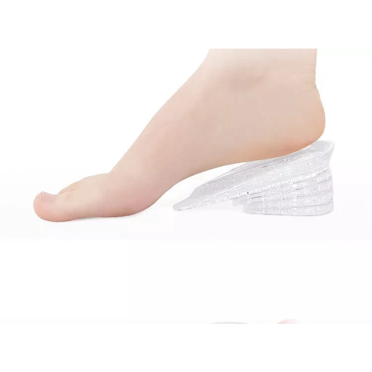 SEPASANG INSOLE SEPATU PENINGGI BADAN INSTANT 5 LAYER BAHAN GEL SILICON ALAS SEPATU WANITA INSOLE SEPATU WANITA BANTALAN KAKI