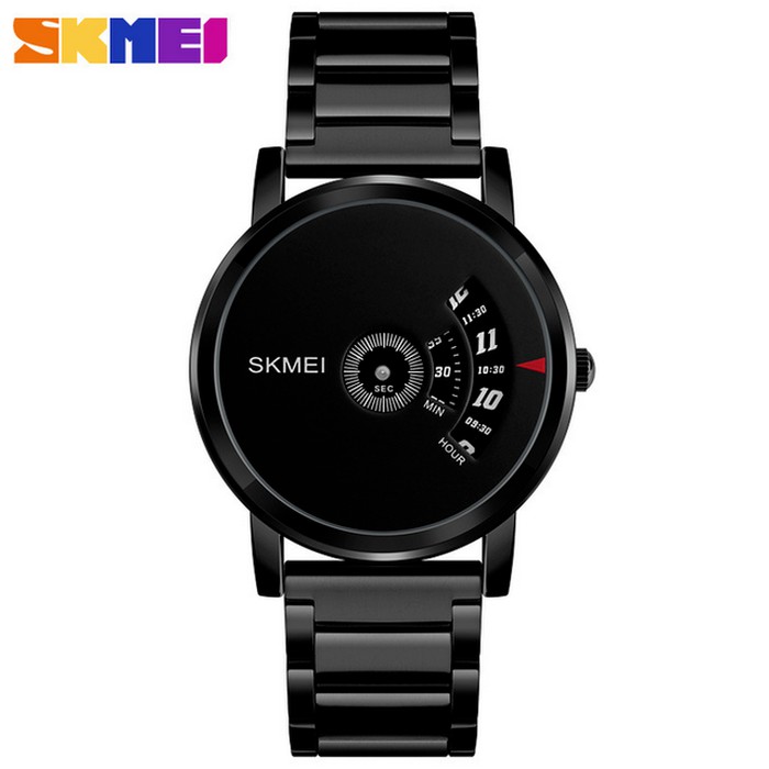 Jam Tangan Cowok / Jam Tangan Pria Casual Unik SKMEI 1260 Original Water Resist - Black Terbaru