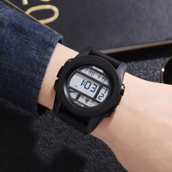 SKMEI 1906 Jam Tangan Pria Wanita Digital Chronograph Sport Watch Anti Air Tali Rubber WATCHKITE WKOS