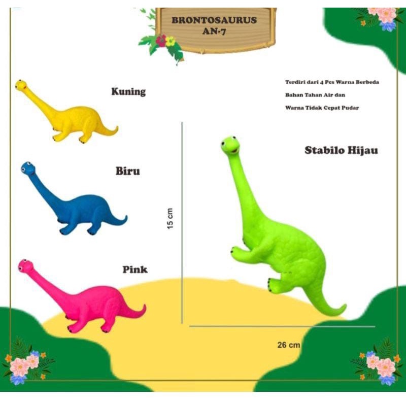 Mainan Anak Pencetan Dino Brontosaurus