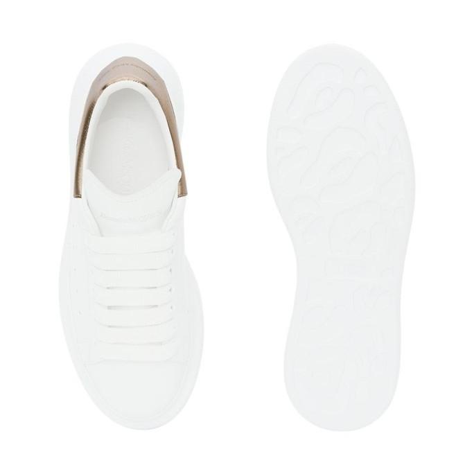 gold and white alexander mcqueen sneakers