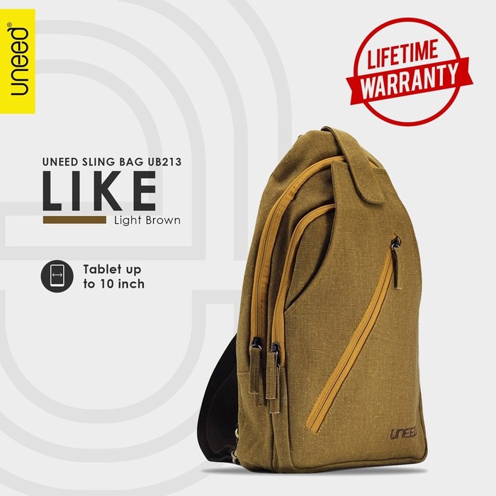 UNEED LIKE Tas Selempang Pria / Tas Sling Bag - UB213 - LIGHT BROWN