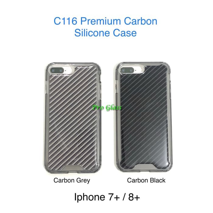 C116 Iphone 7/8/7 PLUS/8 PLUS Premium Carbon Silicone Case / Casing Armor