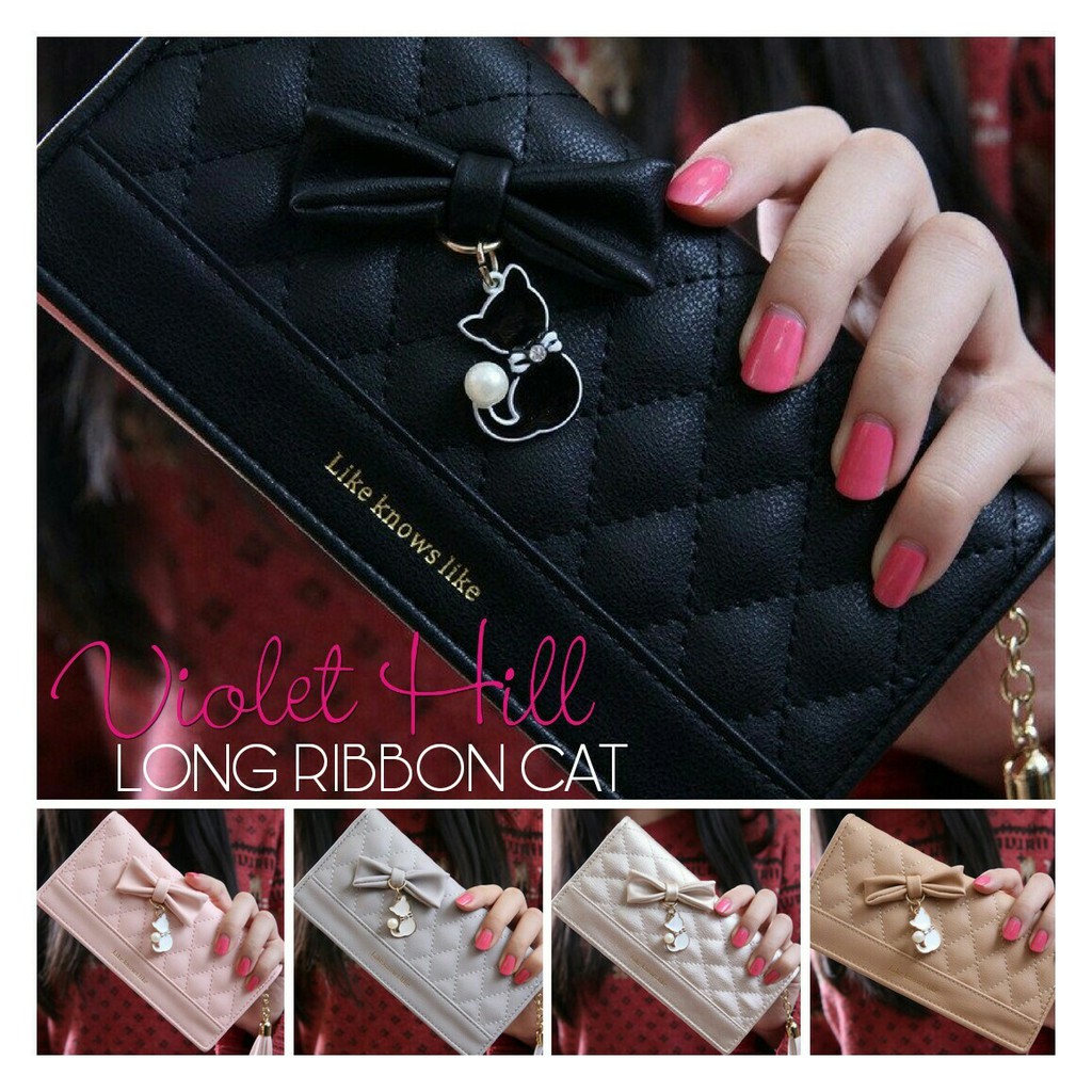 Long Cat Wallet Dompet Ribbon Aleesha - Pita Kucing GB2 NR