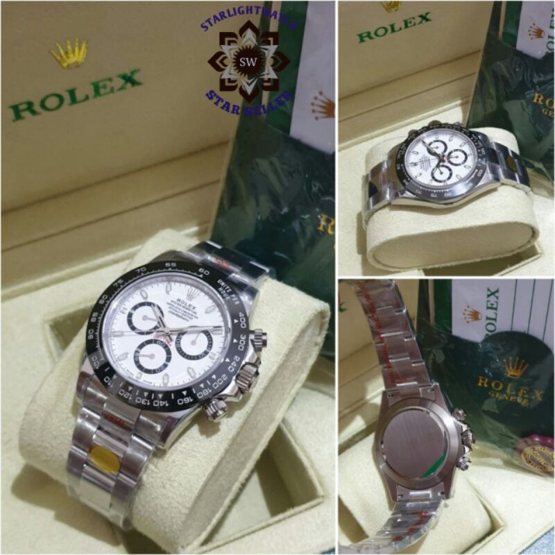 JAM TANGAN PRIA ROLEX DAYTONA MESIN SWISS CLONING RING KERAMIK